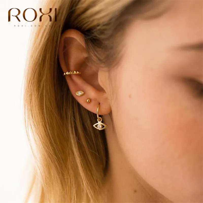 ROXI 2020 новые модные ювелирные изделия мини серьги гвоздики для глаз женщин