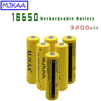 

MJKAA 6Pcs 18650 3200mAh 3.7V Lithium Rechargeable Battery Original 10A Li-ion Batteries for Flashlight Electric Tools