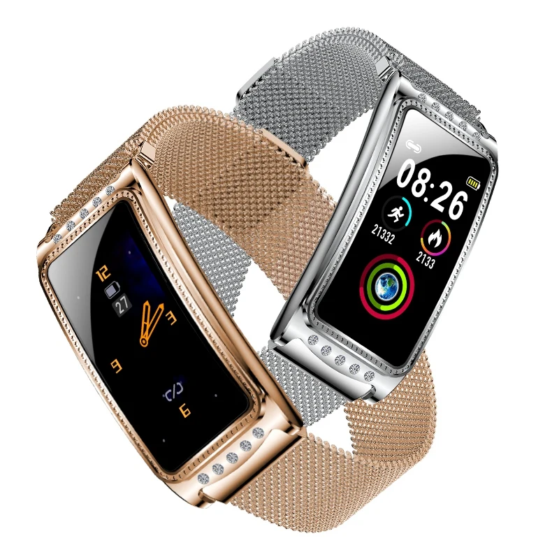 F28 Smartwatch with Heart Rate Monitor Blood Pressure Clock Smart Waterproof IP68 Physiological Cycle Watch Support for Women