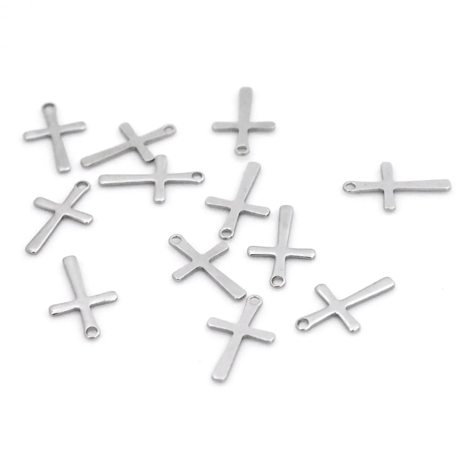 50pcs/lot Stainless Steel Material Cross/Anchor/Heart/Moon Charms Pendant DIY Handmade Necklace and Earring Jewelry Accessories | Украшения