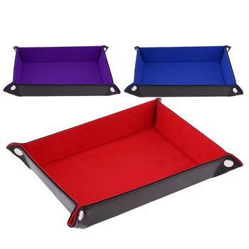 

Dice Tray Dice PU Leather Folding Square Tray for RPG DND Other Dice Games and Storage Easy to Carry