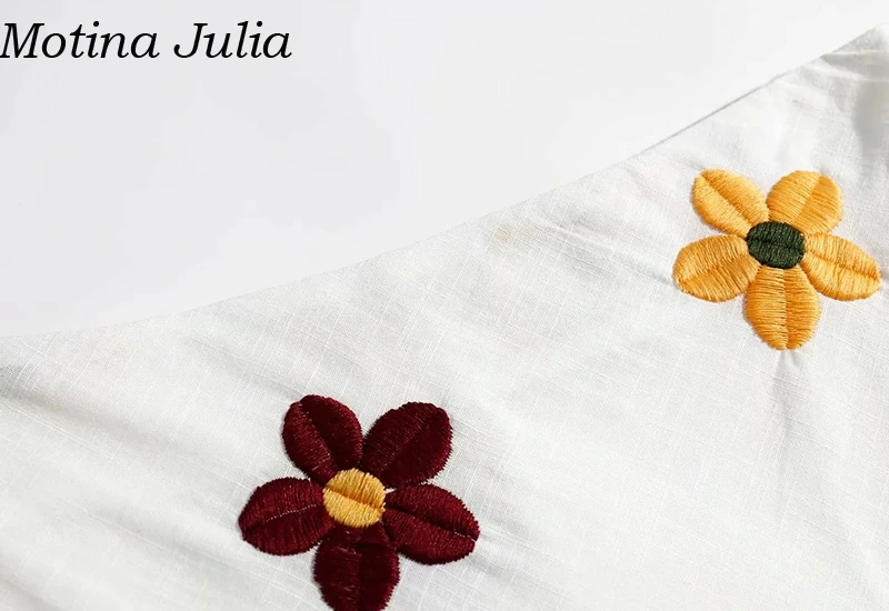 Motina Julia, сексуальная короткая юбка с цветочной вышивкой, летняя элегантная повседневная Милая юбка с высокой талией, крутая шикарная Женская юбка