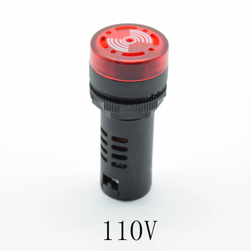 22MM 1 шт. крепление на панель 22 мм светодиодный индикатор зуммера 12 В 24 в 110 В 220 В светильник светодиодный зуммер красный зеленый желтый - Цвет: 22MM