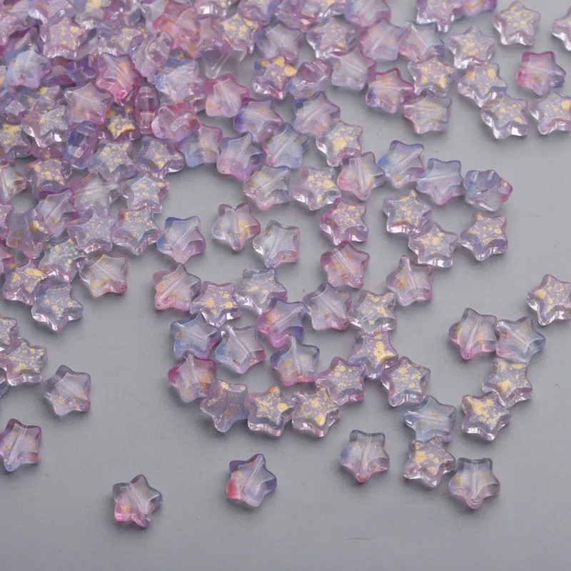 Glass Beads 50PC/lot 8mm Frosted Gradient Color Star Beads Czech Glass Loose Spacer Beads for Jewelry Making Handmade Diy Accessories