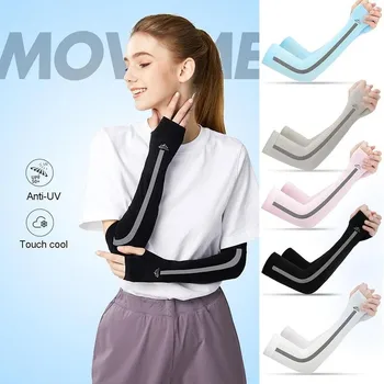 

Unisex Long Gloves Sun UV Protection Hand Protect Cover Arm Ice Silk Sunscreen Sleeves Outdoor Arm Warmer Half Finger Sleeves