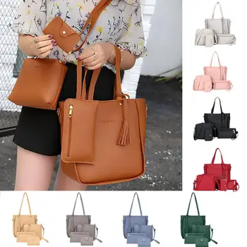 

Four-Piece Messenger Bag Wallet Women Fashion Transparent Shoulder Crossbody Bags Ladies Messenger Casual Jelly Small Tote#D