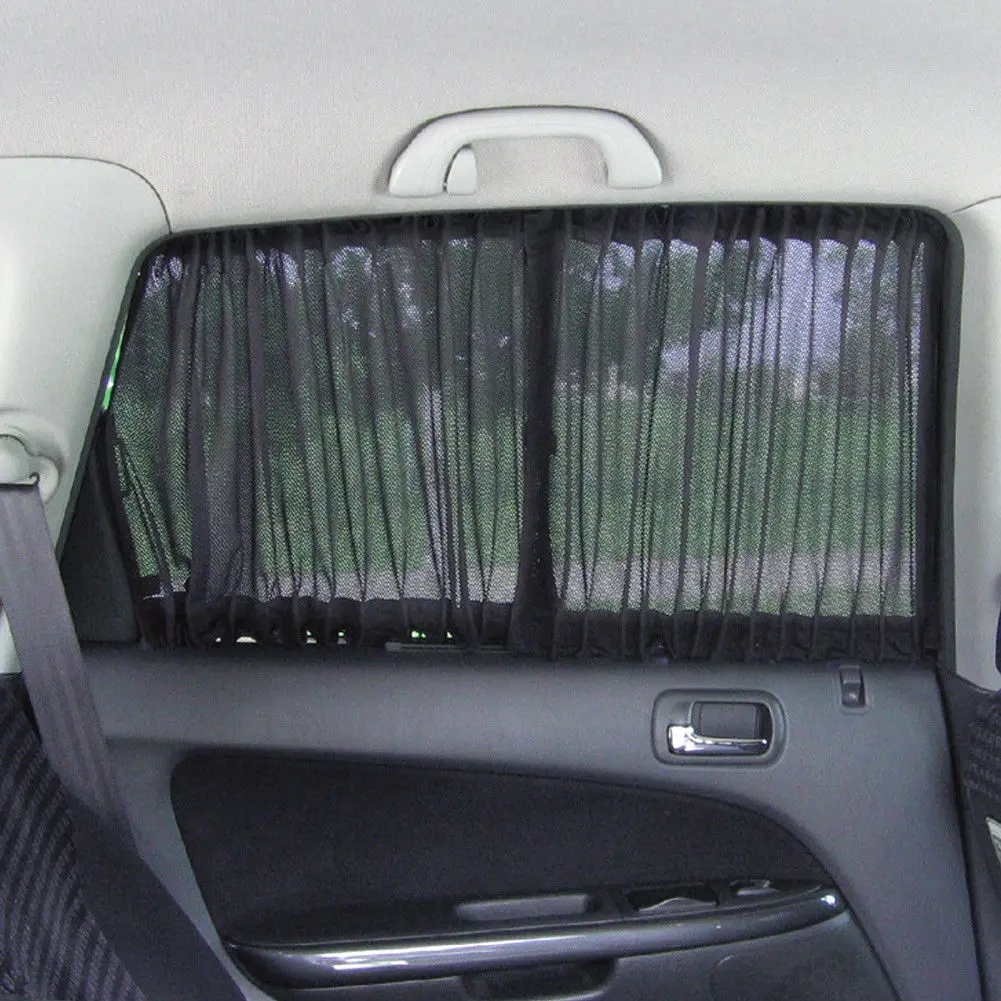 

2 Pcs/Set Car Window Cover Sun Shade Sided Auto Curtain Anti-UV Drape Valance Privacy Protect Shade