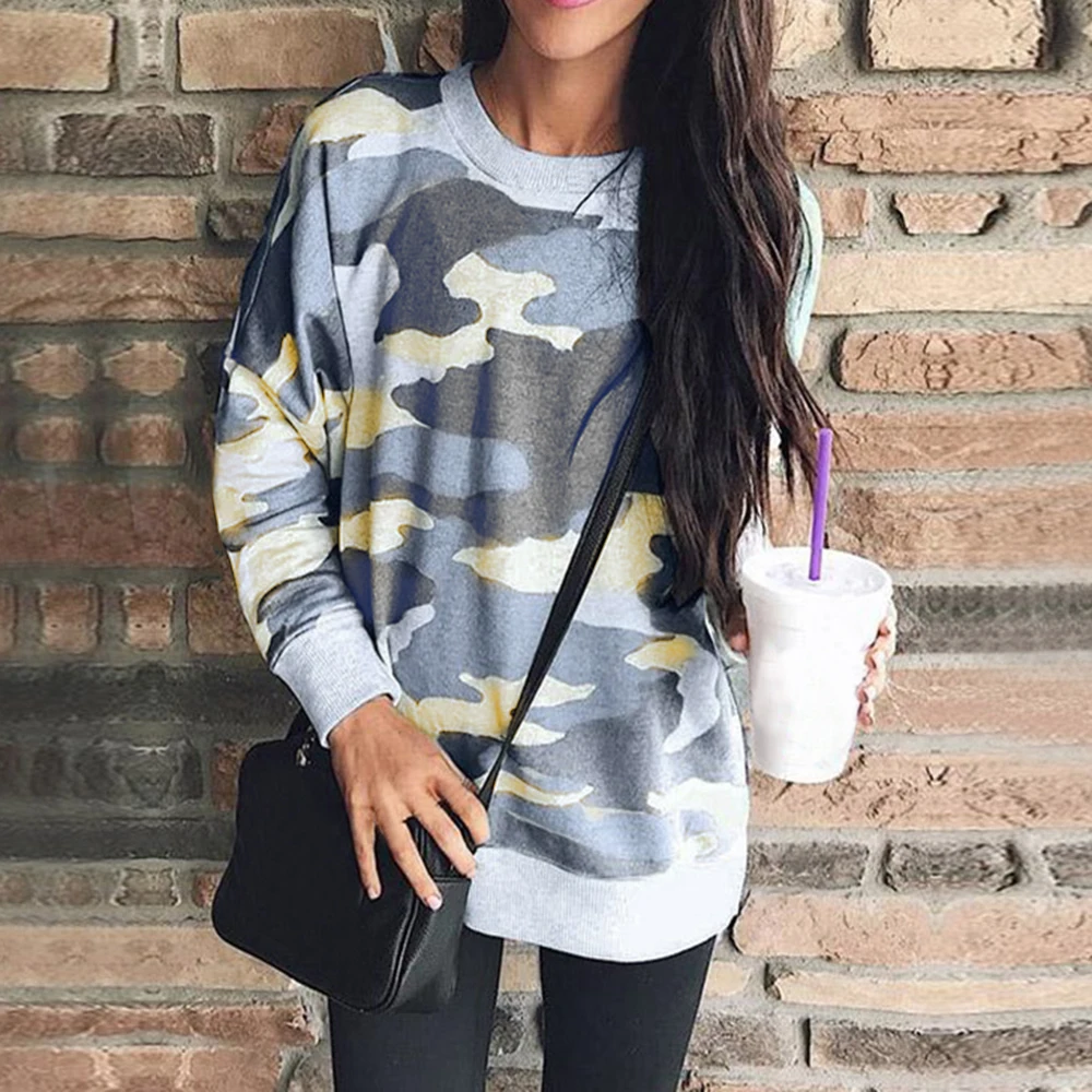 

LOOZYKIT Women New Camouflage Printed Sweatshirt Hoodies Tumblr Oversized Autumn Harajuku Coat Female Casual Basic Pullovers