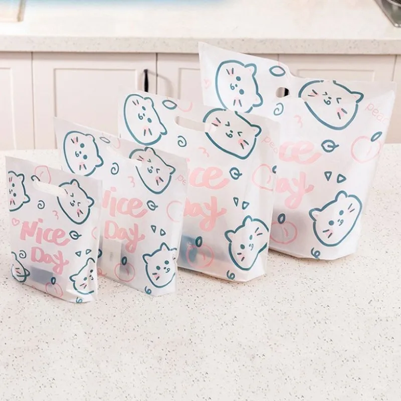 50 шт. белые портативные утолщенные пластиковые пакеты для выпечки торта хлеба