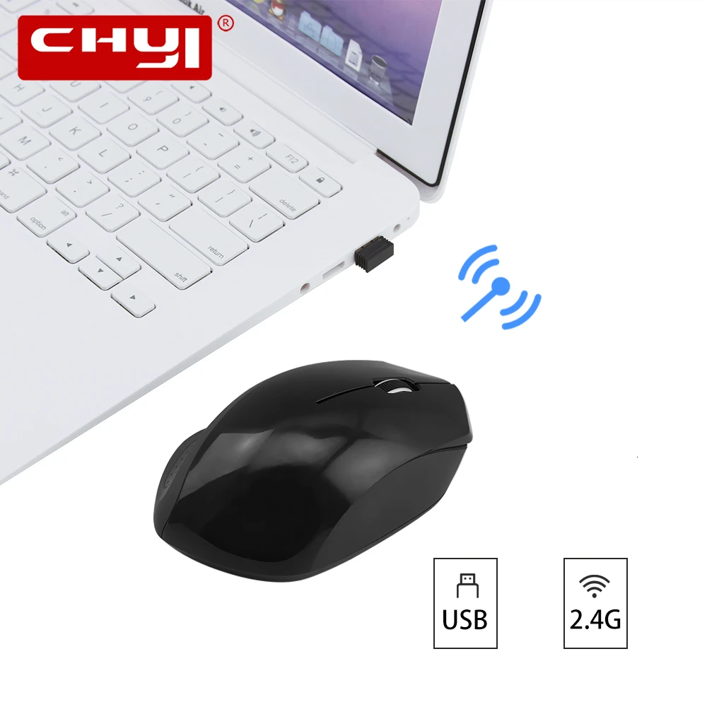 CHYI ультра-тонкая 2,4G беспроводная компьютерная мышь 1200 dpi оптическая компьютерная мышь USB 2,0 приемник 2,4 GHz эргономичные Мыши для портативных ПК
