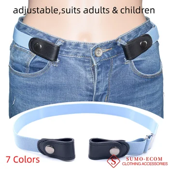 

New Mens Buckle Adjustable Elastic Belt Women's No Buckle Stretch Leather Belt Plus Waist Belts Jeans Pants Gift For Chilidren