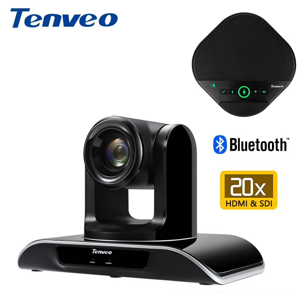 Tenveo 20X zoom HD 1080P PTZ видео конференц камера USB2.0 HDMI и SDI выход с A3000B bluetooth громкой связи