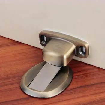 

Magnetic Door Stopper Non-punch Door Hardware 304 Stainless Steel Magnet Hidden Rubber Door Stopper