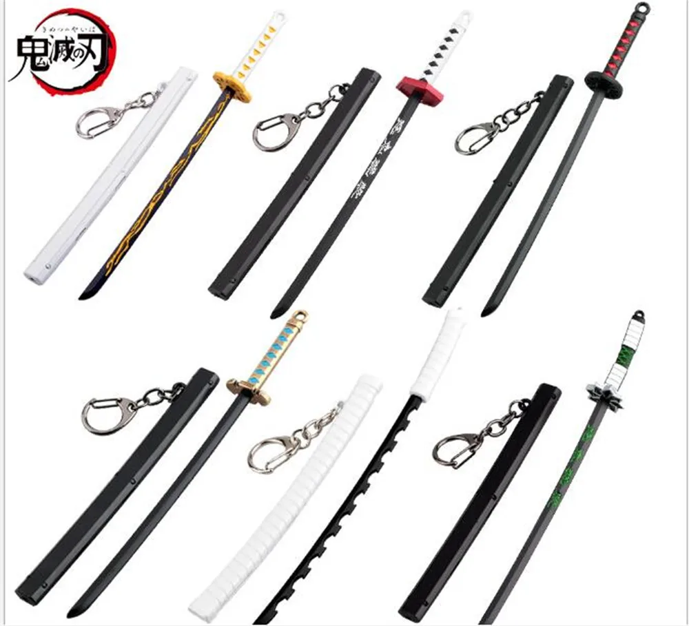 刀付きミニメタルキーホルダー,鬼滅の刃,木彫りのキーホルダー