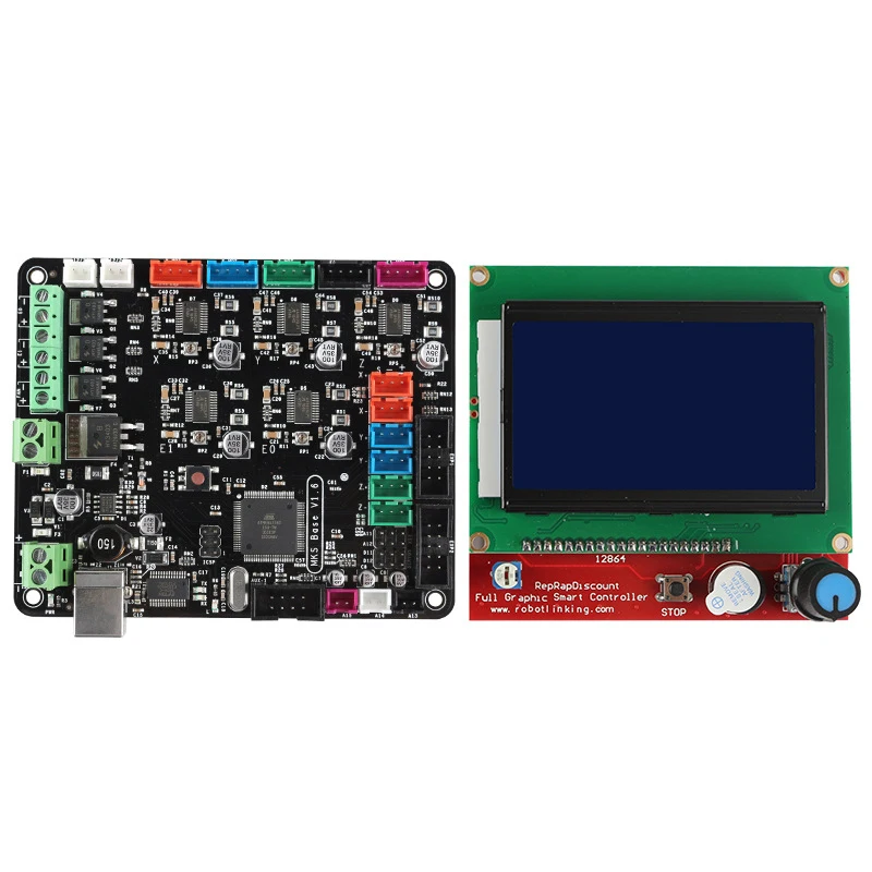 3D-принтеры комплект для материнской платы Mks V1.6+ 12864Lcd совместим с Mega2560 Ramps1.4
