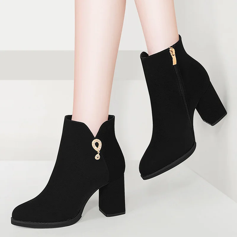 

Thick Bottomed Martin Boots Women's 2019 New Style Autumn And Winter Chunky High Heel Boots Boots WOMEN'S Shoes Online Celebrity