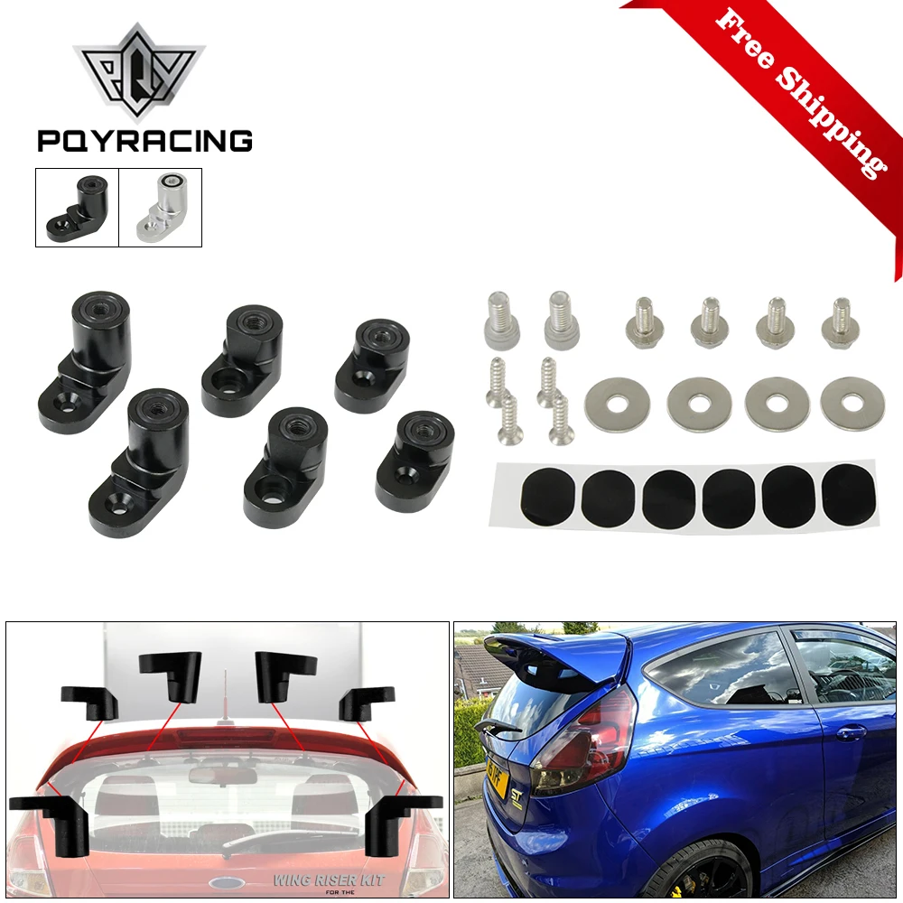 

FreeShipping For 14-on Ford Fiesta ST Billet T-6061 Anodized Aluminum Bolt-on Rear Wing Spoiler Hatch Riser Lift Extension WSR02