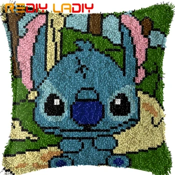 

Latch Hook Kits Make Your Own Cushion Cartoon Stitch Printed Canvas Crochet Pillow Case Latch Hook Cushion Cover Hobby & Crafts