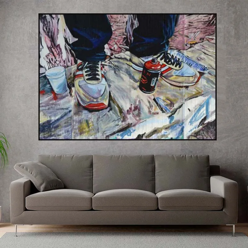 

Street Art Worker Graffiti Poster and Prints Wall Art Abstract Canvas Painting Cuadro Modern Living Room Home Decoration Picture