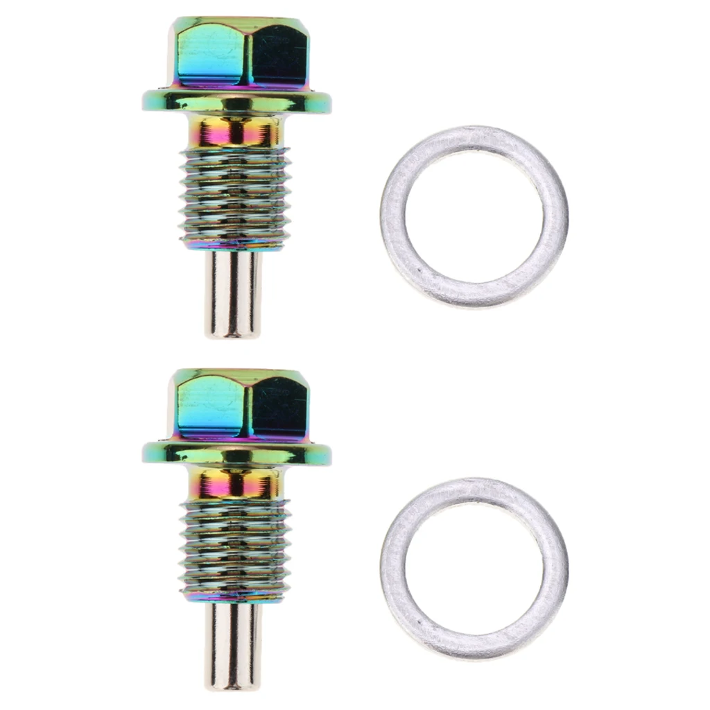 2 Pcs Universal  Oil Drain Plug Anodized M12x1.5 For All Car