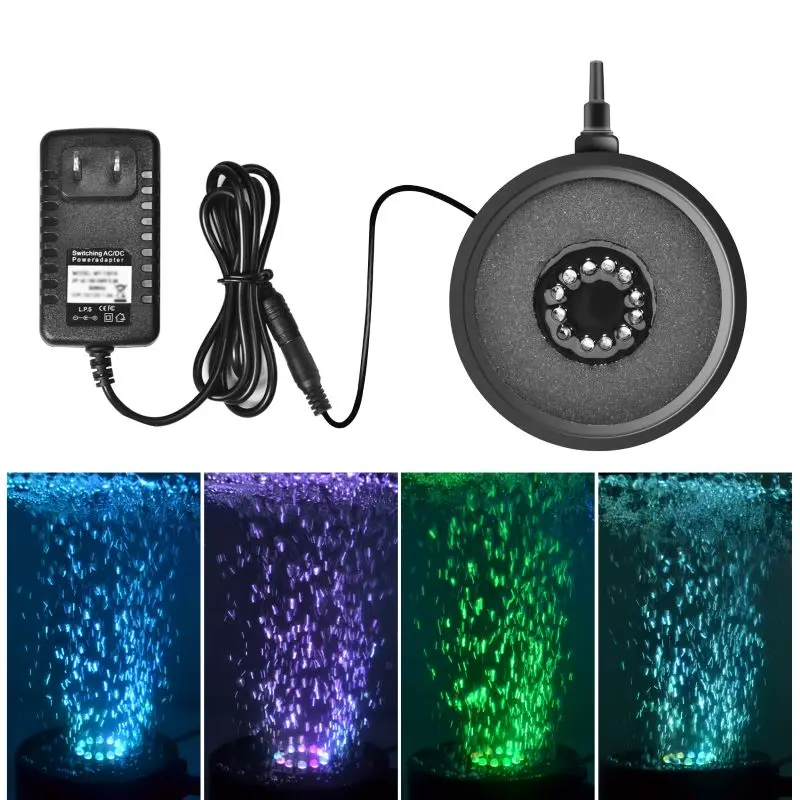 Aquarium Lighting 4 Inch Waterproof RGB 12 LED Underwater Lamp Submersible Light for Fish Tank | Дом и сад