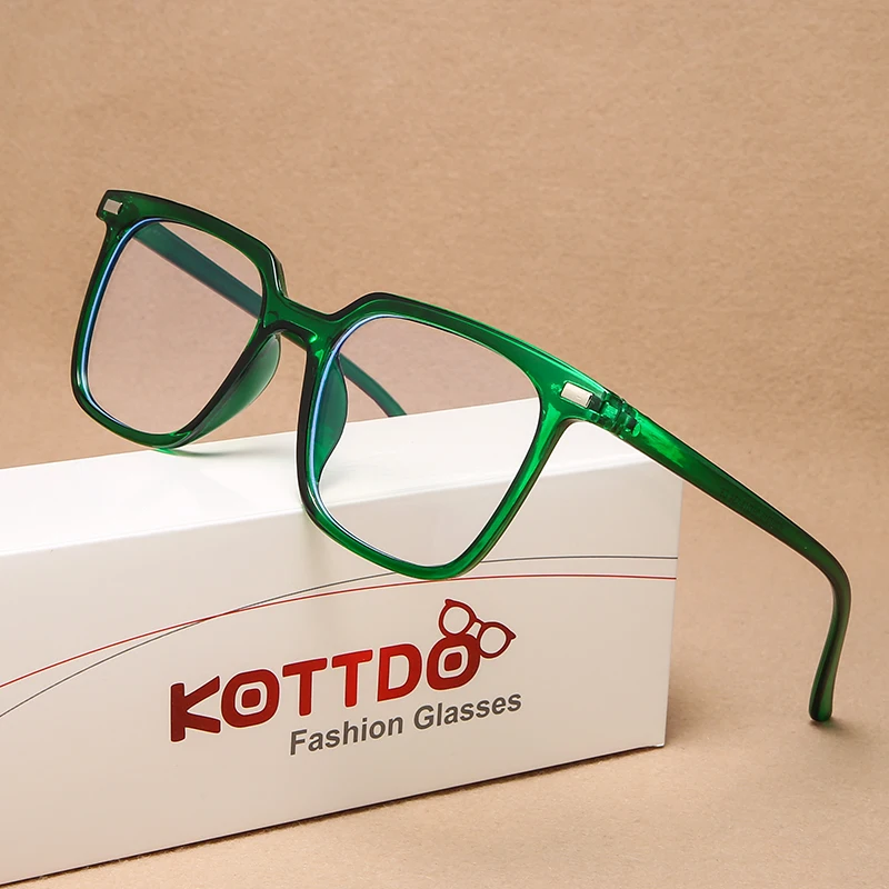 

KOTTDO Classic Green Square Anti-blue Light Eye Glasses Frames for Men Vintage Plastic Eye Glasses Frames for Women