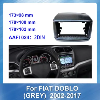 

Car Radio Fascia for Fiat Doblo 2002-2017 Grey DVD frame Dash Mount Kit Adapter Trim Facial Panel Frame Dashboard 2 Din