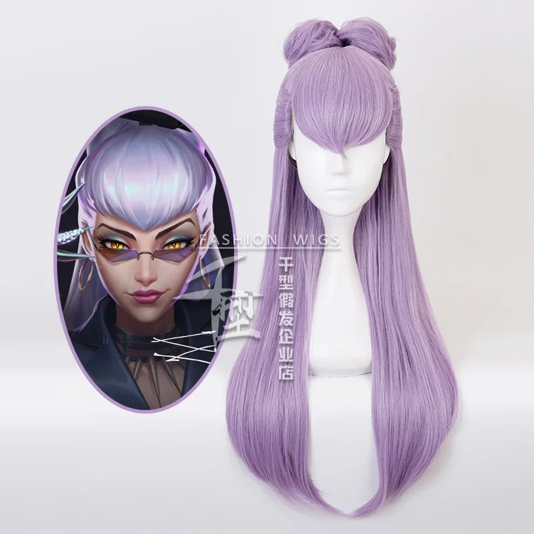 Косплей wigLeague of Legends LOL KDA Evelyn смешанный фиолетовый с двойпосылка вкой парик