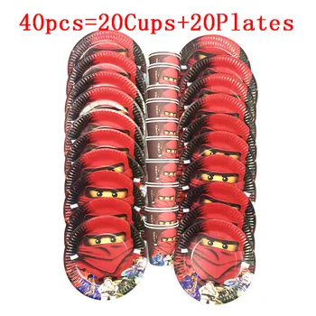 

Hot Party Decoration Tableware Sets Cartoon Ninjagoing Theme 20/40Pcs Wedding Birthday Party Paper Cups Plates Party Supplies
