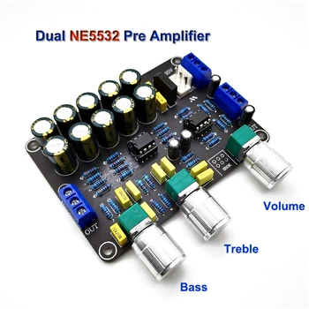 

Dual NE5532 Tone Preamplifier Board Audio Equalizer Preamp Treble Bass Tone Control Pre amplifier