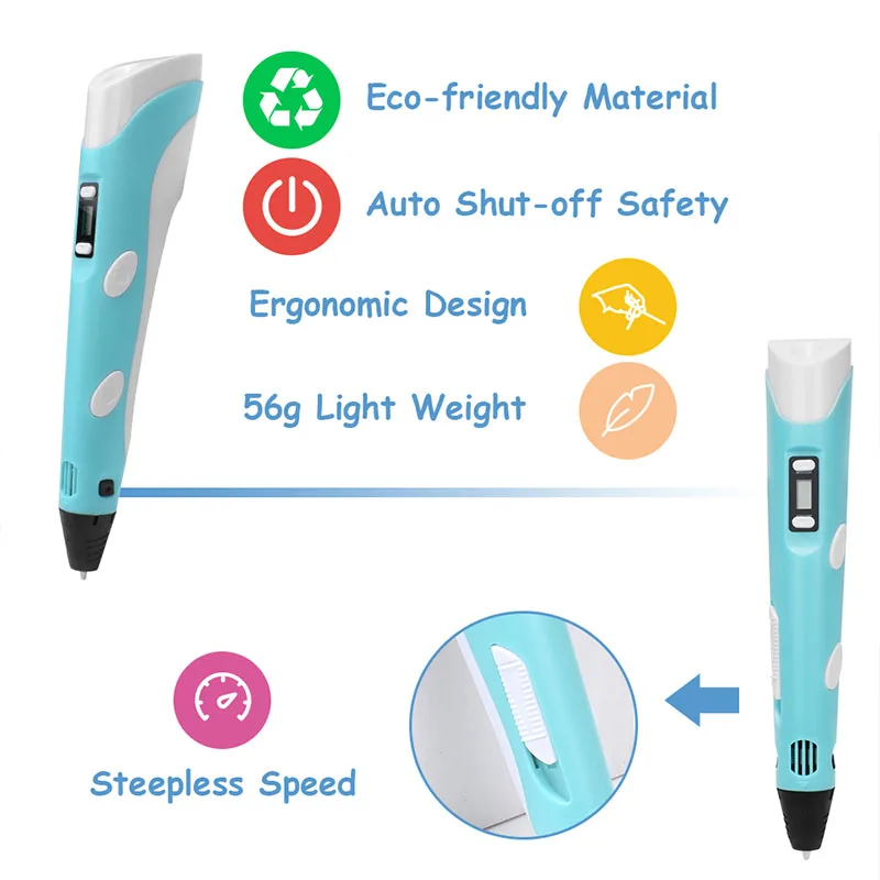 3D Pen DIY Pen 3D Printer Drawing Pencil 3d Printing With 100M PLA Filament Christmas Birthday Gift For Kids