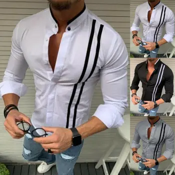 

Fashion Mens Luxury Casual Stylish Slim Fit Long Sleeve Casual Dress Shirts Tops