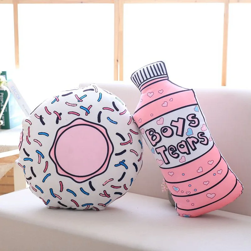 

Hot Selling Feeding Bottle Donut Pillow Creative Plush Toy Doll-Processing Customizable Logo Recruit Agents