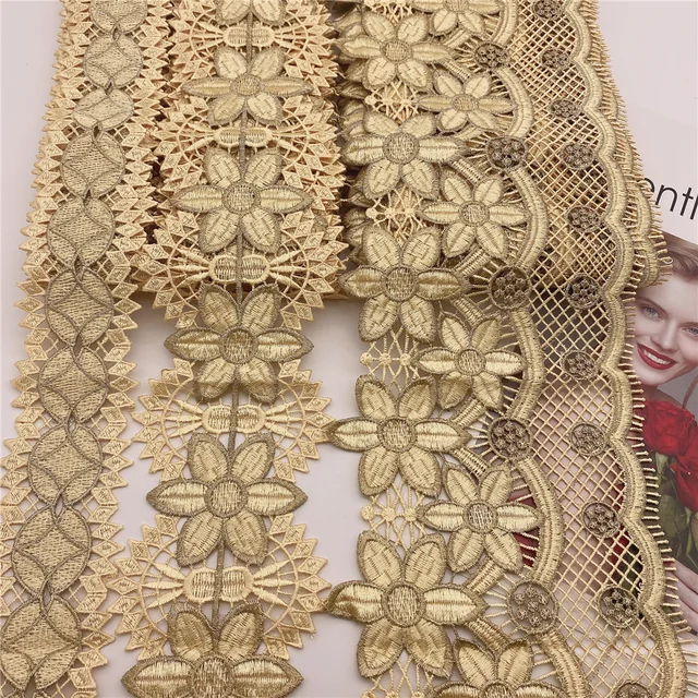 16colors in stock  Wholesale new Polyester Venise Lace suit african lace for wedding DIY crafted beige