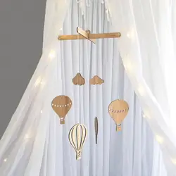 Деревянный воздушный шар, ветровой колокольчик, подвесные настенные украшения, детская кровать, колокольчик, INS, скандинавский стиль