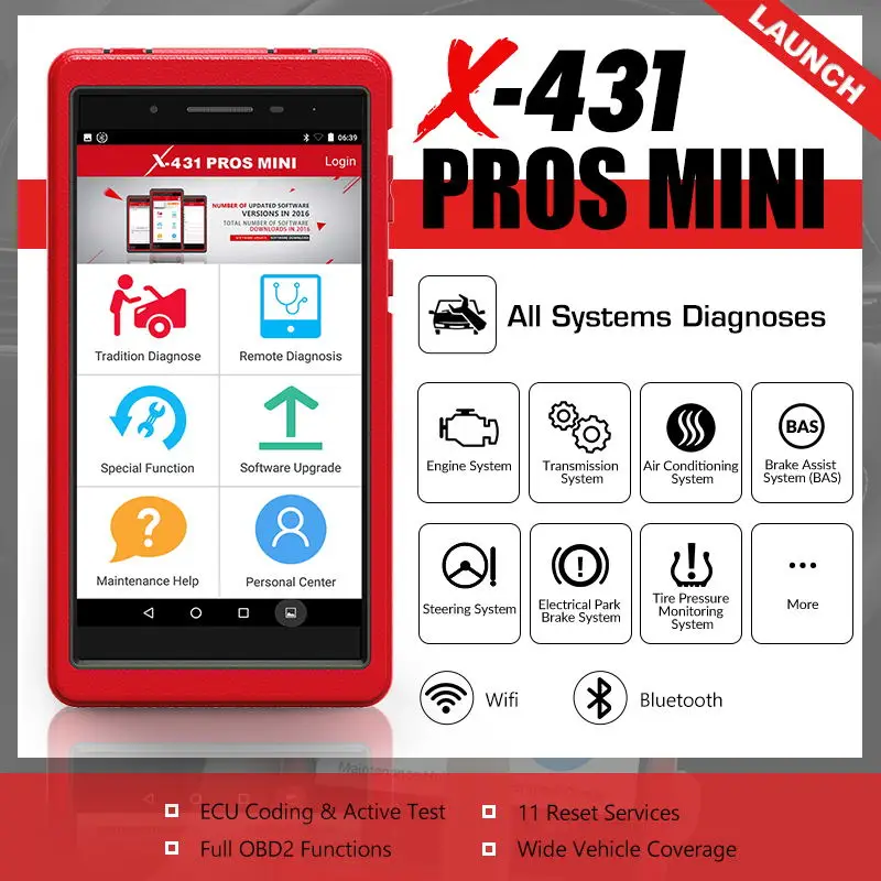 Launch X431 Pros Mini OBD2 сканер OBD Wifi Bluetooth диагностический инструмент Автомобильный