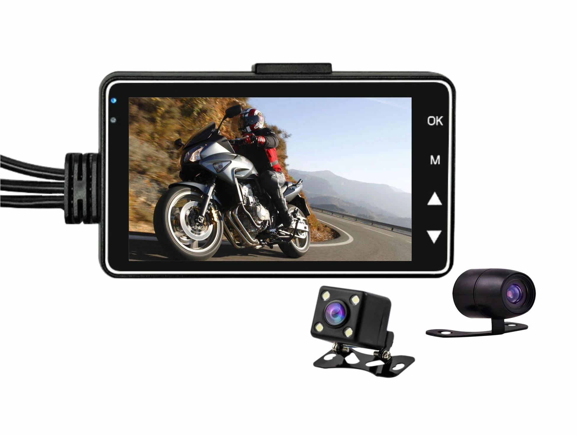 720P HD lcd мотоциклетная камера с двумя объективами видеорегистратор DVR Водонепроницаемый