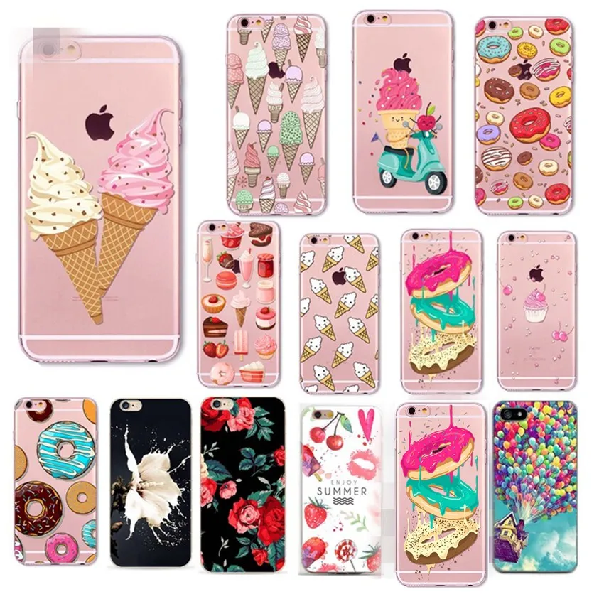 Чехол для телефона из ТПУ iPhone 5 6 6S 7 7Plus 8 8Plus X XS милый цветочный узор пластиковый