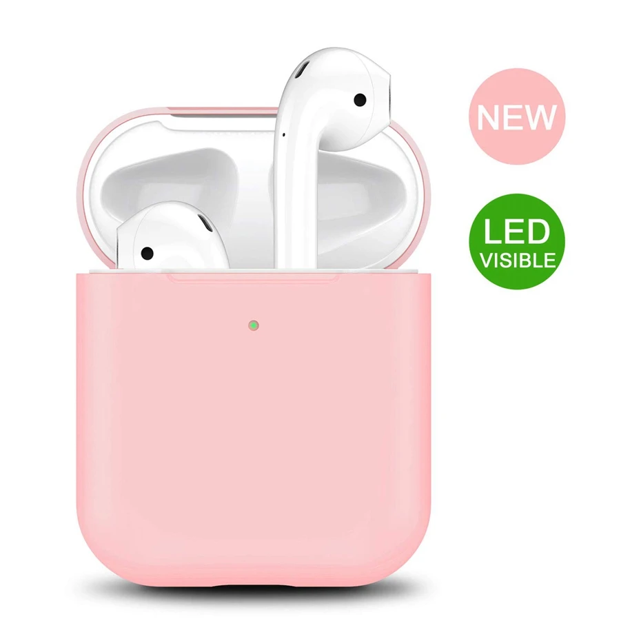 Sakura Pink Силиконовый чехол для наушников AirPods, чехол для зарядки, чехол для Apple AirPods Air Pod 1 2, Bluetooth коробка, гарнитура, защитный чехол - Цвет: Sakura Pink