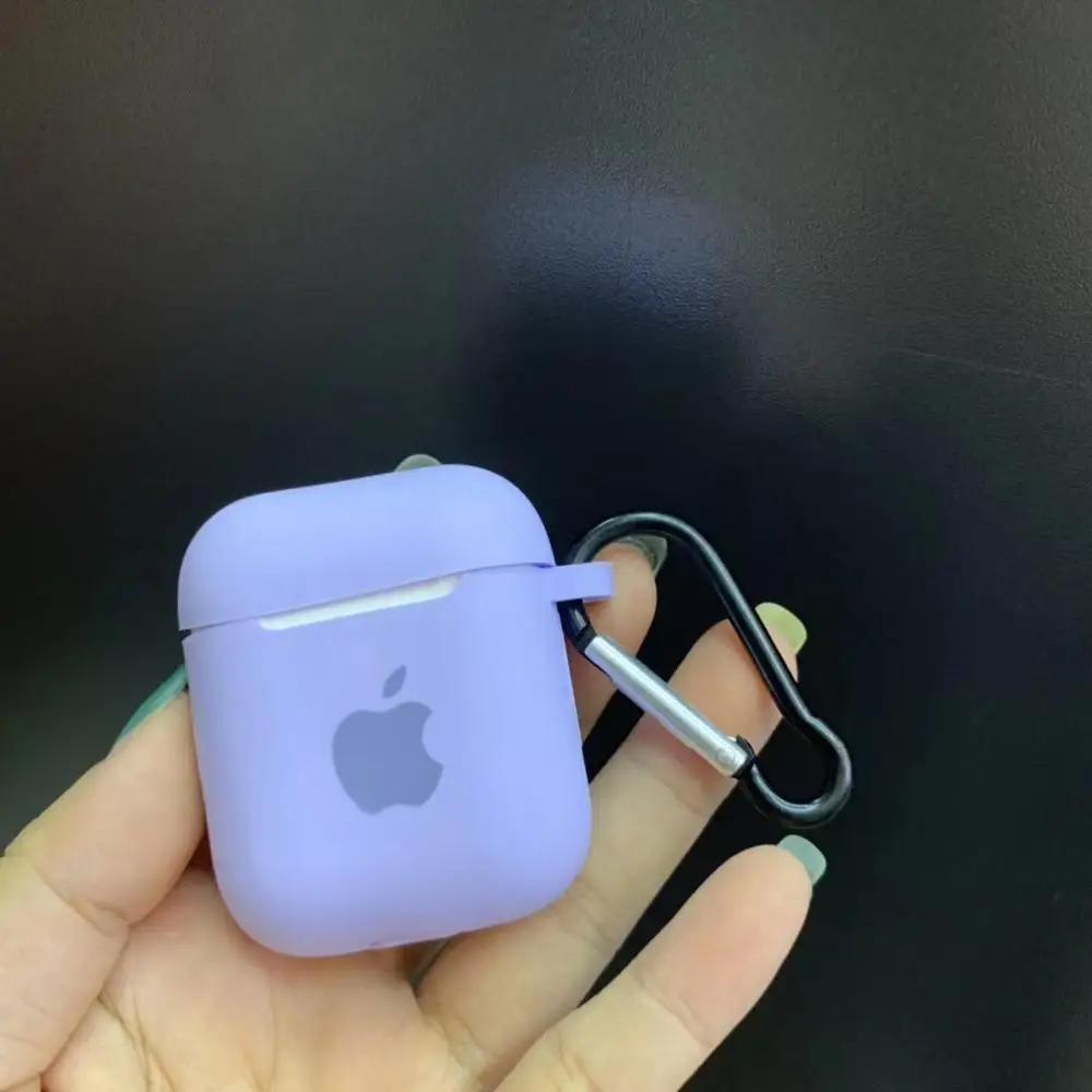 Для Apple AirPods 2 1, аксессуары для наушников, мягкий чехол с милым логотипом, карамельный цвет, чехол с крючками - Цвет: 14