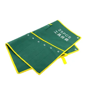 

Durable 25 Pocket Grids Canvas Roll Spanner Wrench Tool Bag Case Hanging