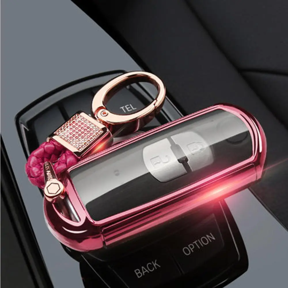 Option 3 Мягкий чехол для ключей автомобиля из ТПУ для Mazda 2 3 5 6 8 Axela Atenza CX3 CX4 CX5 CX7 CX9 RX MX-5 Miata Smart 3 кнопки - Название цвета: Option 3