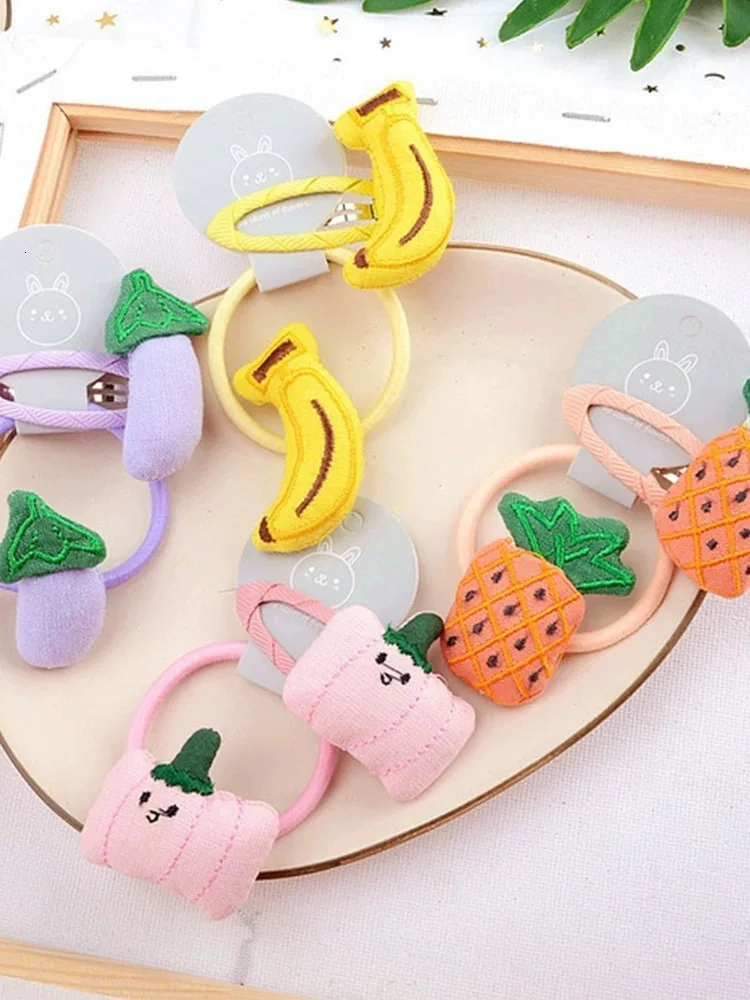 

2019 Fabric Art Fruits Vegetables Bb Mix Children Cartoon Hair Circle Headwear Hair Decorate HAIR pin