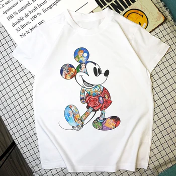 

Summer New Colorful Fun Mouse Print T Shirt Women Harajuku T-shirt Fashion Cartoon Graphics Female T-shirt 2020 Korean Cute Tops