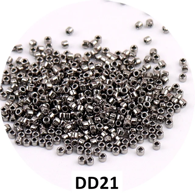 600Pcs 2mm Miyuki Delica Beads Japan Bronze Glass Beads Bohemia Style Metallic Seedbeads For DIY Jewelry Making Bracele Earring DD21 Metal Gray