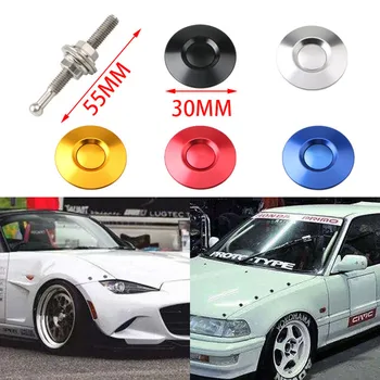 

Auto Car Universal 30mm Push Button Billet Hood Pins Lock Clip Kit Engine Bonnets Lock Aluminum Alloy Car Quick Latch