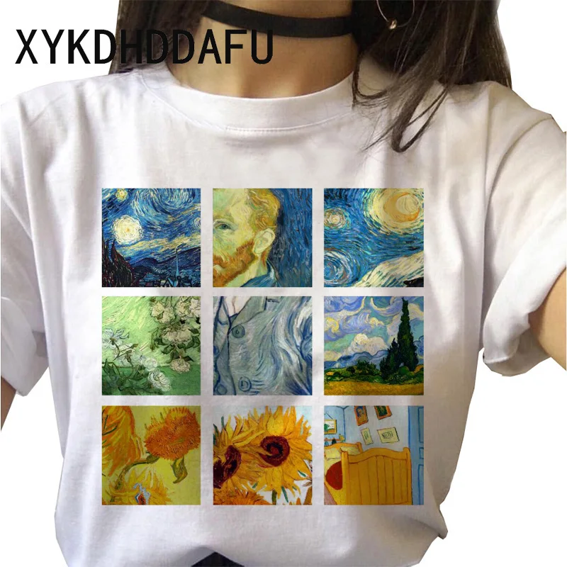 Van Gogh T Shirt Women New Fashion Art Graphic Tshirt  Ulzzang Aesthetic  Female Clothes Casual Grunge Aesthetic T-shirt Top Tee