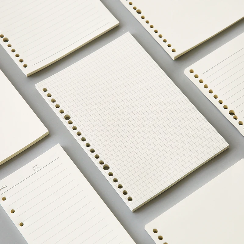 

A5 20 Holes B5 26 Holes Notebook Filler Paper Spiral Journal Planner Inner Pages Dotted Grid Blank Cornell PP Spiral Cover