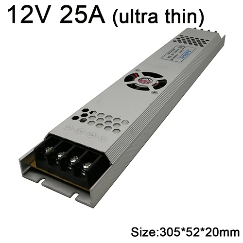 Полоса Размеры Siwtch Питание 12V 3A 5A 8.5A 10A 12.5A 15A 16.5A 20A 30A 33A освещение Трансформатор AC220V для DC12V конвертер - Color: 12V 25A Extra Slim