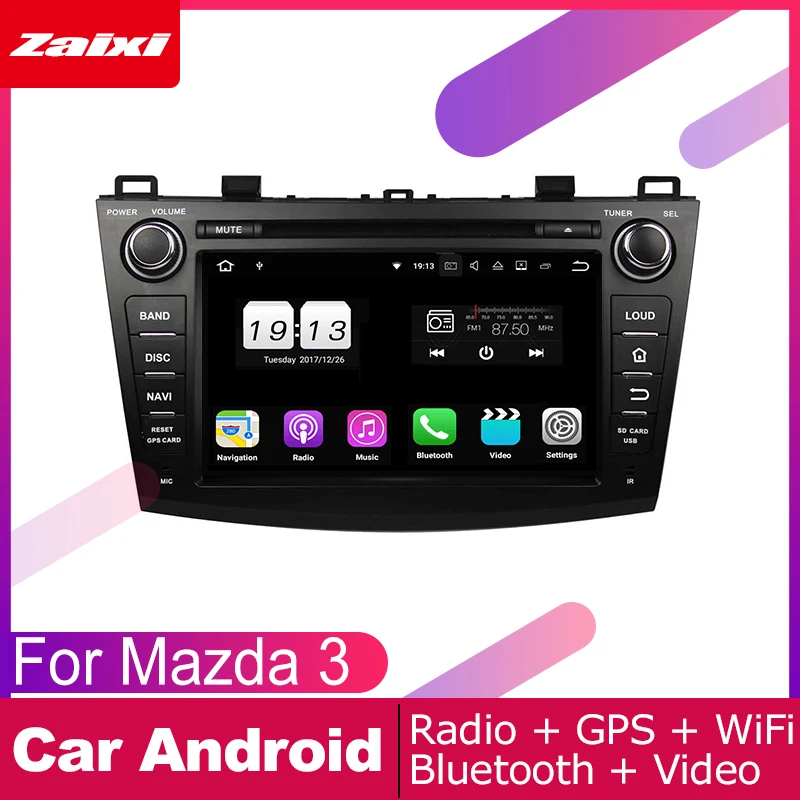 Best ZaiXi 2 DIN Auto DVD Player GPS Navi Navigation For Mazda 3 2010~2013 Car Android Multimedia System Screen Radio Stereo
